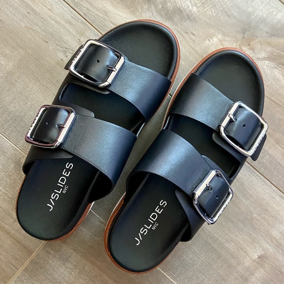 J/Slides NYC | Shoes | Jslides Bowie Platform Slide Sandal In Black | Poshmark